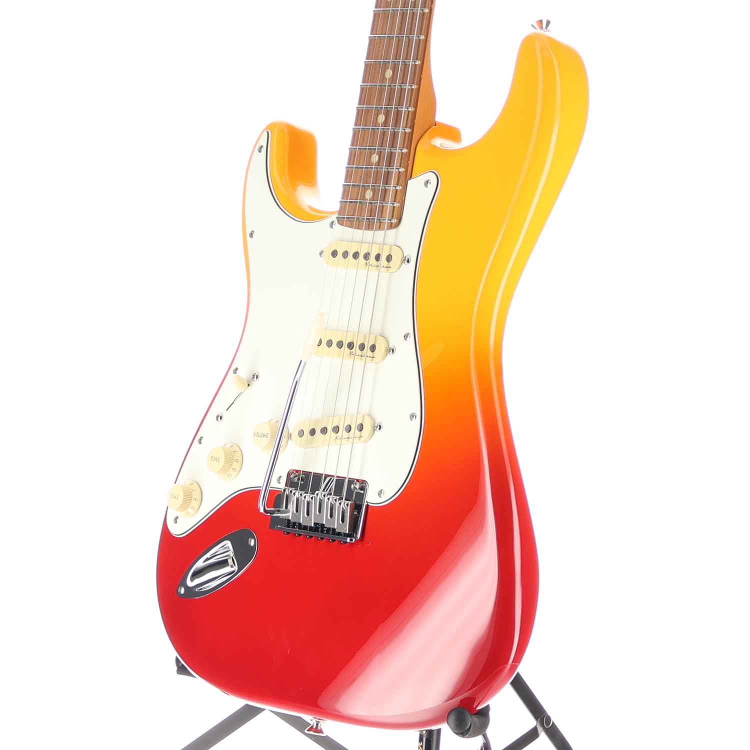 Fender Player Plus Stratocaster, Left-Hand, Pau Ferro Fingerboard, Tequila Sunrise (K4) (85117)