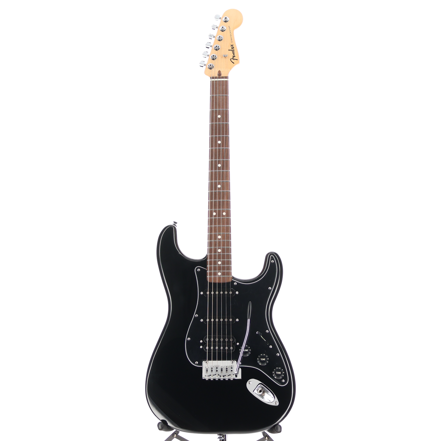 Fender Standard Stratocaster HSS, Laurel Fingerboard, Black Pickguard, Black (Q3) (03798)