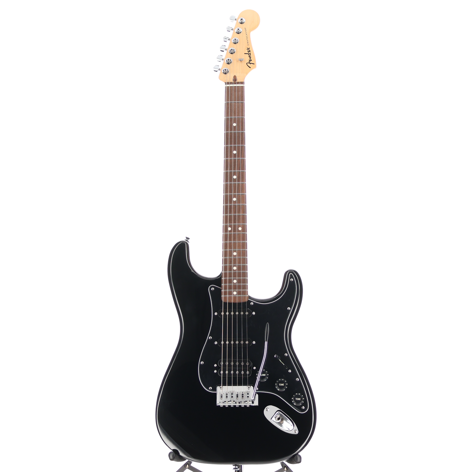 Fender Standard Stratocaster HSS, Laurel Fingerboard, Black Pickguard, Black (Q3) (03798)