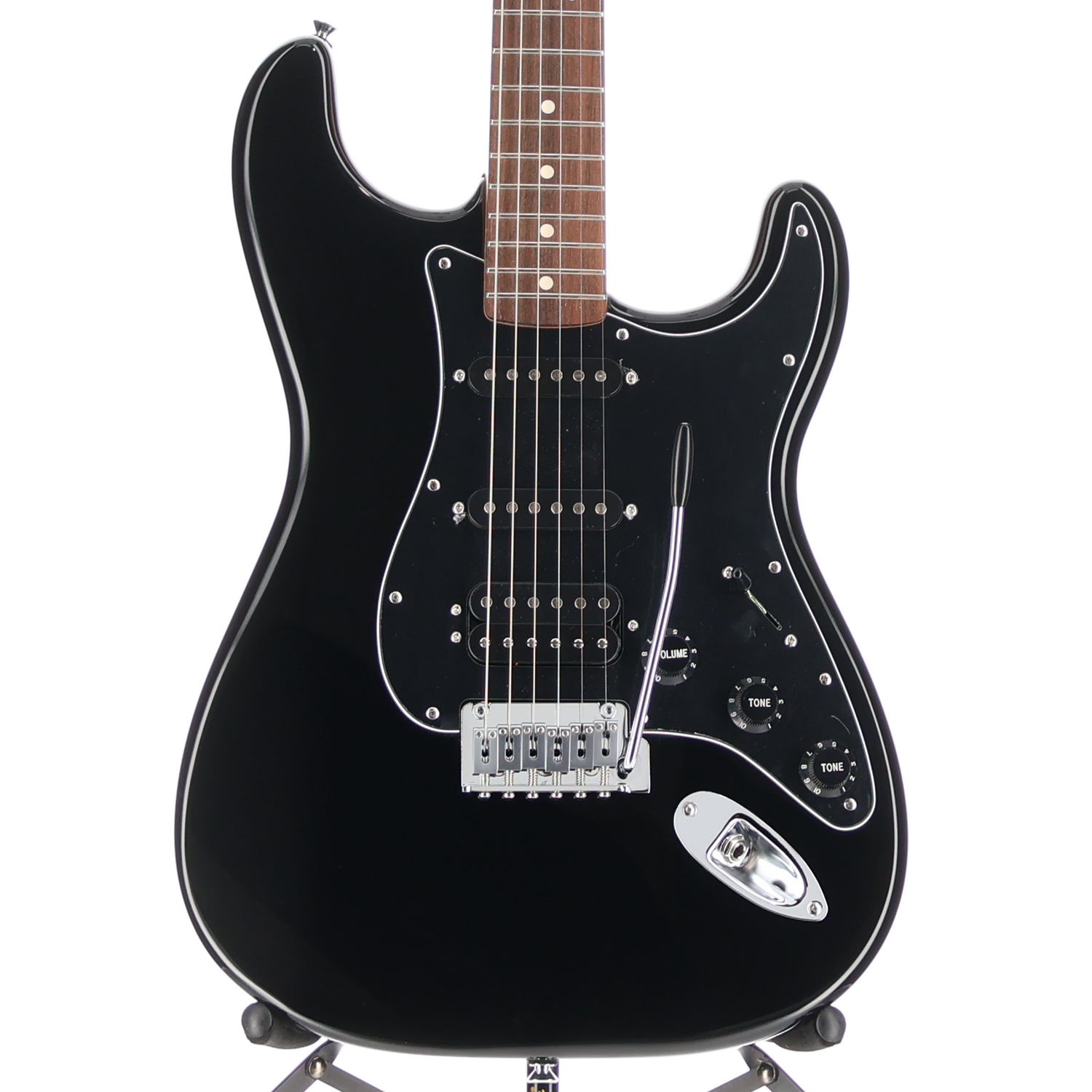 Fender Standard Stratocaster HSS, Laurel Fingerboard, Black Pickguard, Black (SR) (29678)