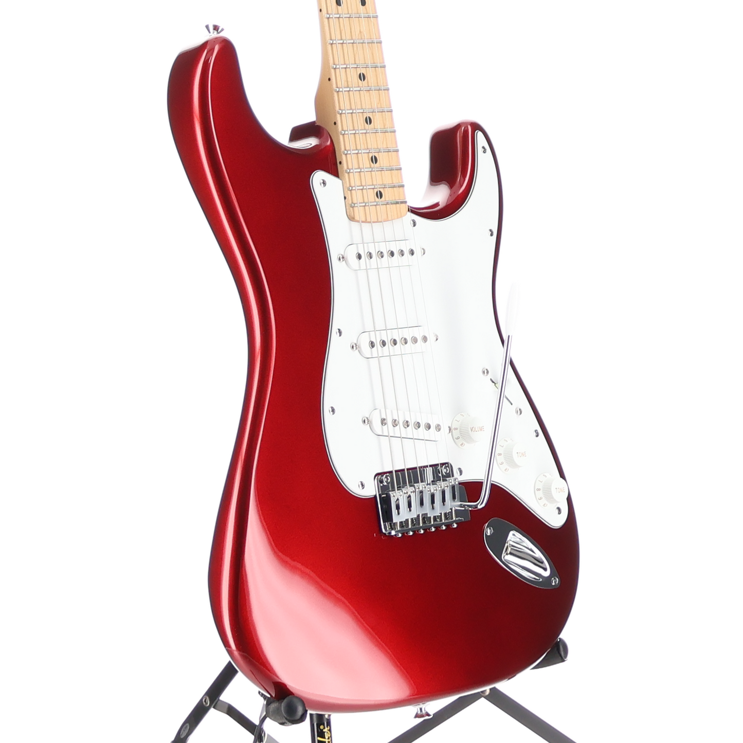 Fender Standard Stratocaster, Maple Fingerboard, White Pickguard, Candy Cola (Q8) (00822)