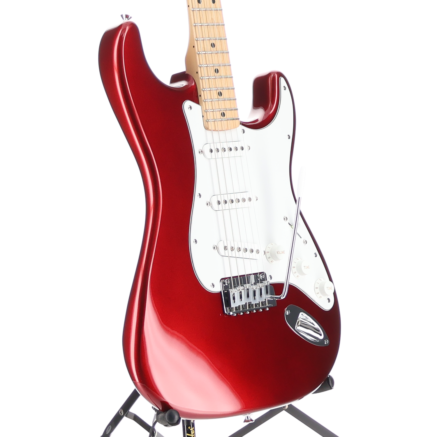 Fender Standard Stratocaster, Maple Fingerboard, White Pickguard, Candy Cola (Q8) (00822)