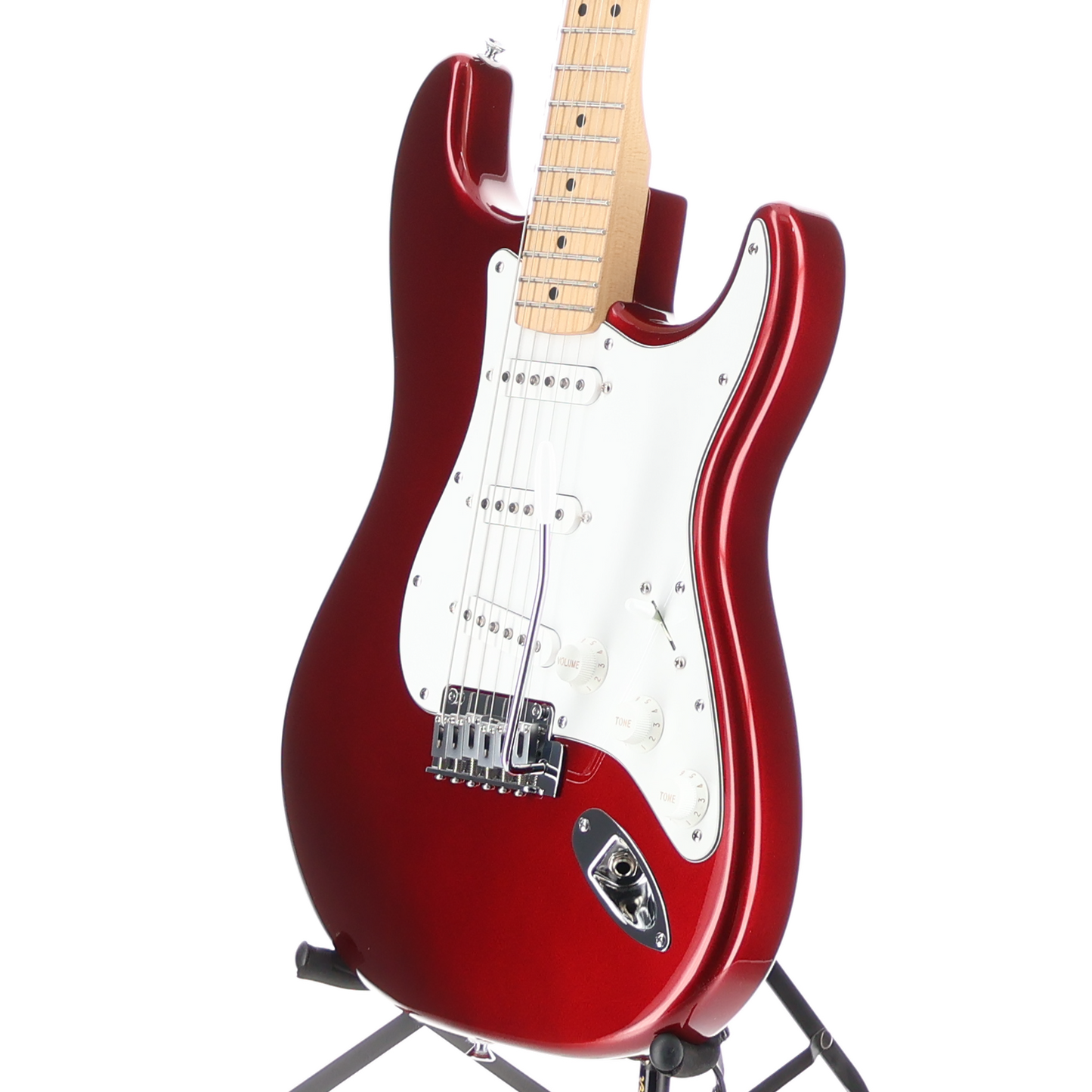 Fender Standard Stratocaster, Maple Fingerboard, White Pickguard, Candy Cola (Q8) (00822)