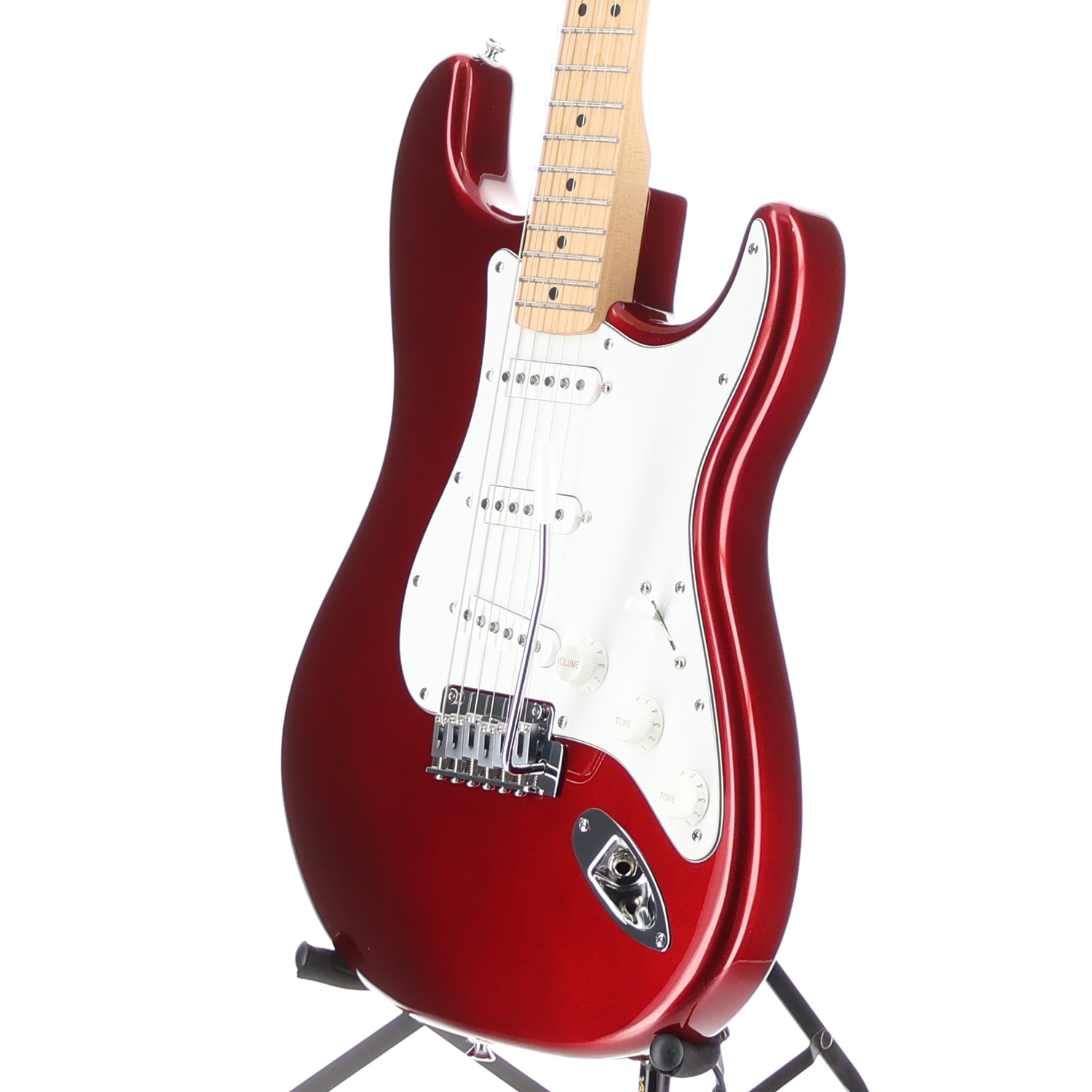 Fender Standard Stratocaster, Maple Fingerboard, White Pickguard, Candy Cola (Q8) (00822)