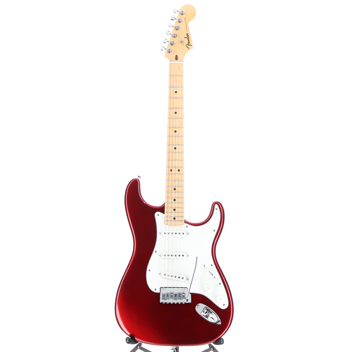 Fender Standard Stratocaster, Maple Fingerboard, White Pickguard, Candy Cola (Q8) (00822)