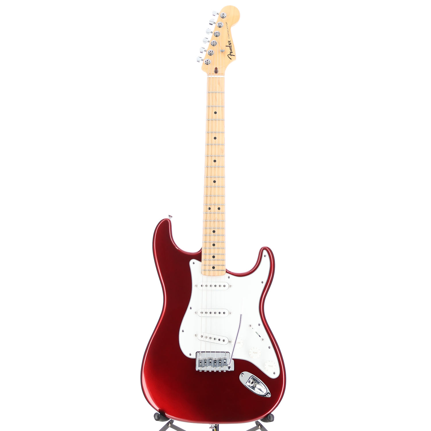 Fender Standard Stratocaster, Maple Fingerboard, White Pickguard, Candy Cola (Q8) (00822)