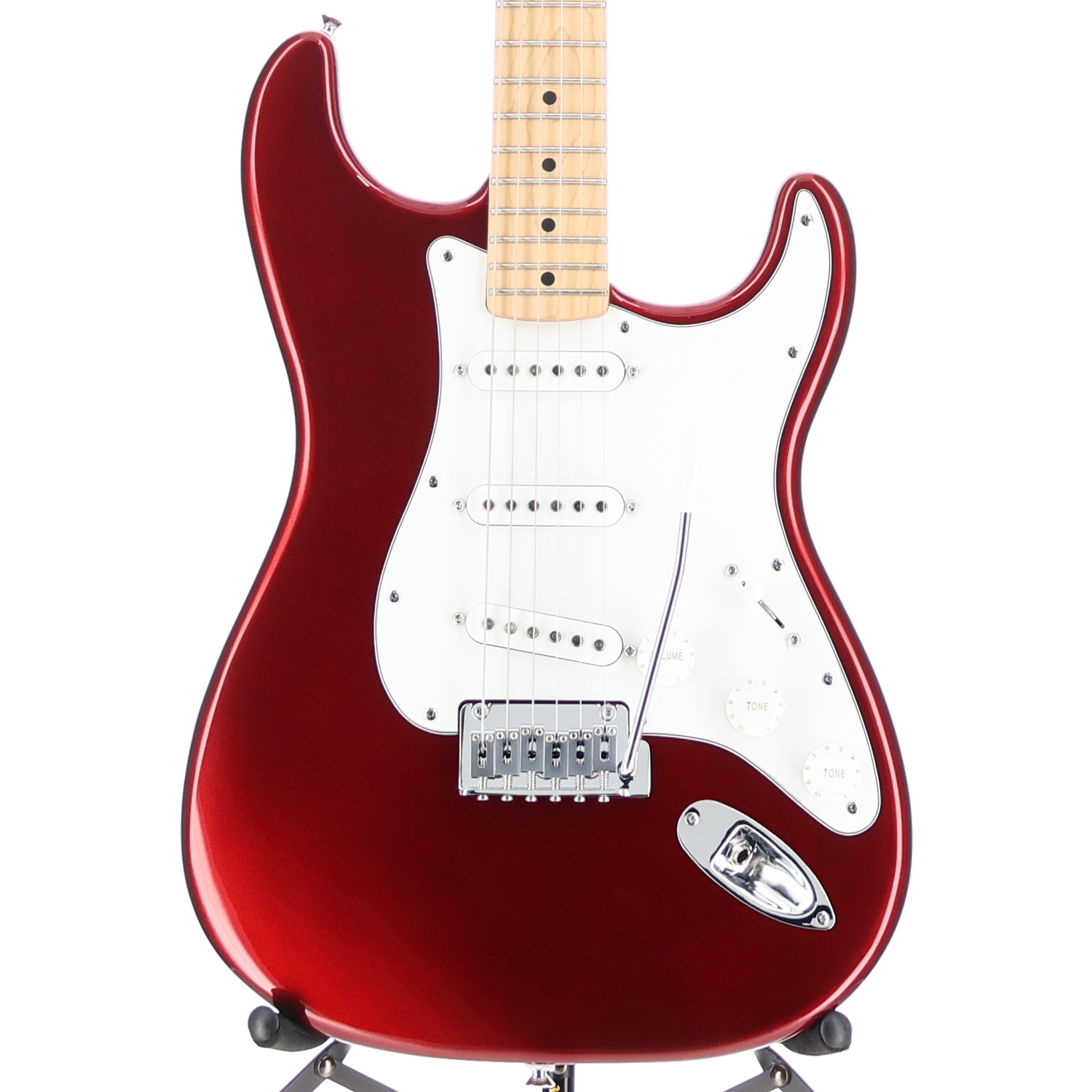 Fender Standard Stratocaster, Maple Fingerboard, White Pickguard, Candy Cola (Q8) (00822)