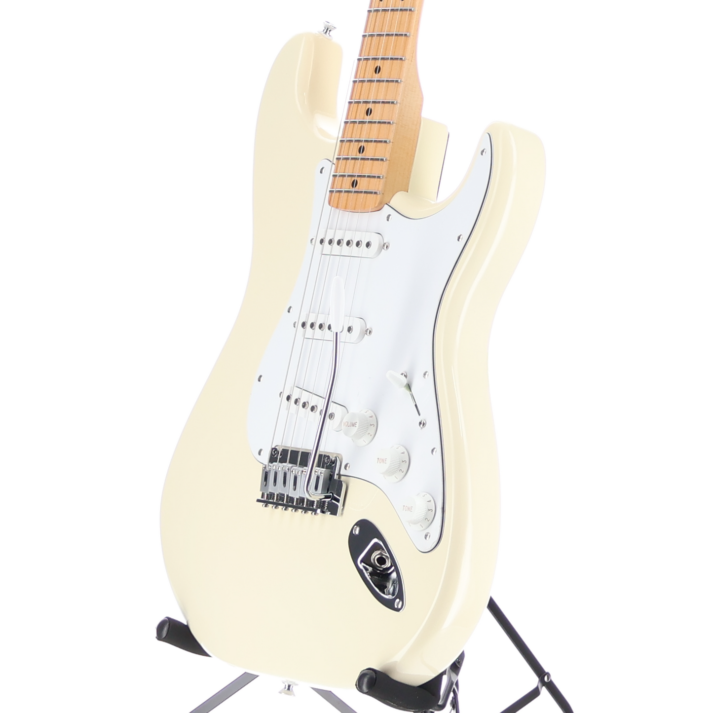 Fender Standard Stratocaster, Maple Fingerboard, White Pickguard, Olympic White (A5) (08356)