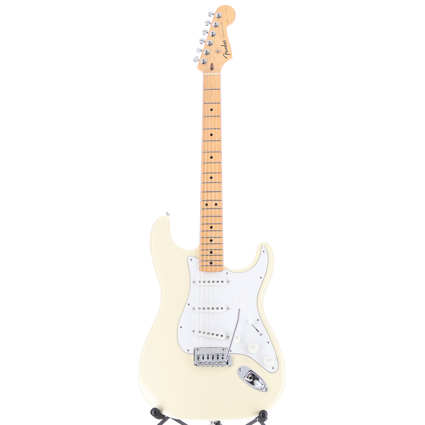 Fender Standard Stratocaster, Maple Fingerboard, White Pickguard, Olympic White (A5) (08356)