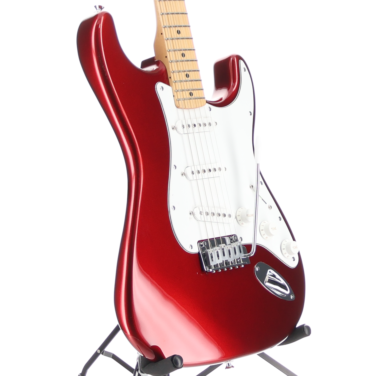 Fender Standard Stratocaster, White Pickguard, Candy Cola, Plays Great (V10) (00723)