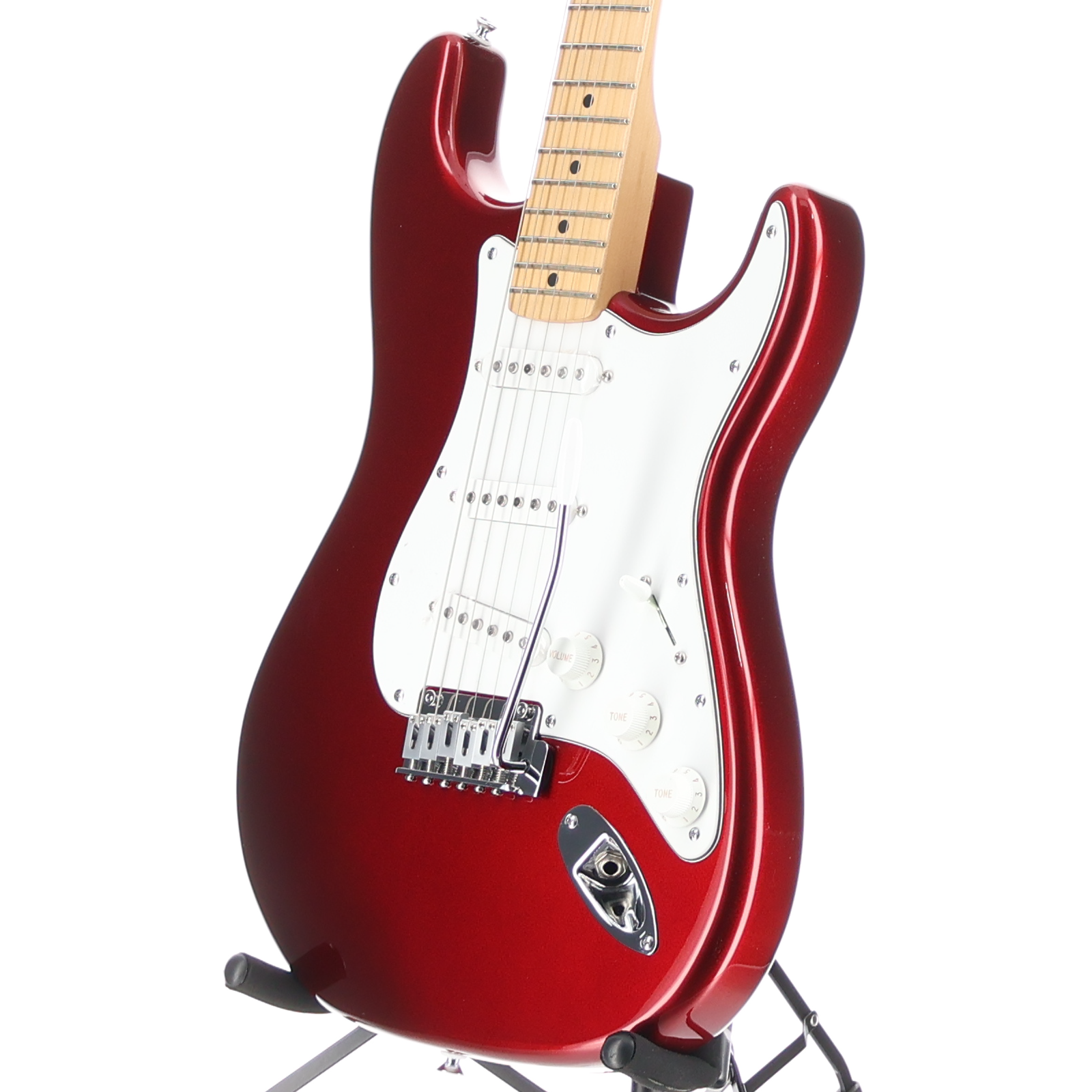 Fender Standard Stratocaster, White Pickguard, Candy Cola, Plays Great (V10) (00723)
