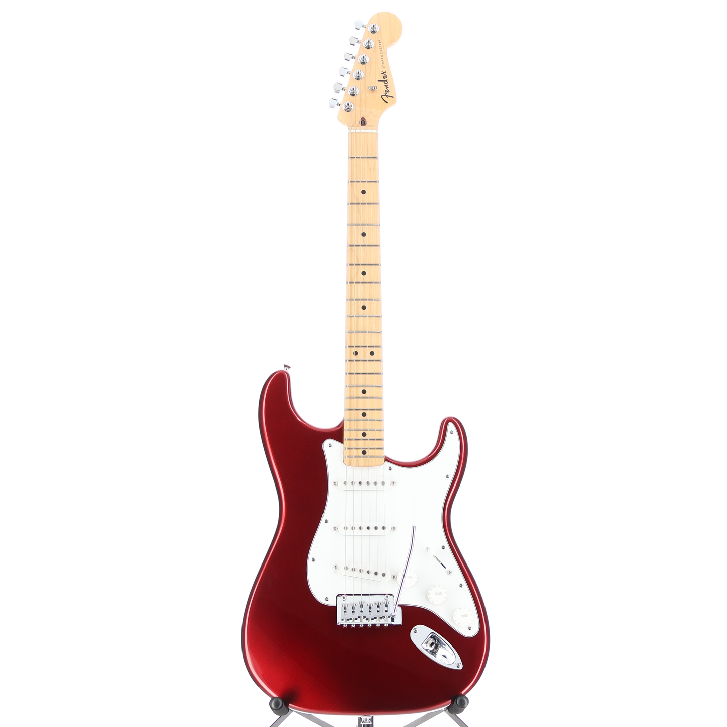 Fender Standard Stratocaster, White Pickguard, Candy Cola, Plays Great (V10) (00723)