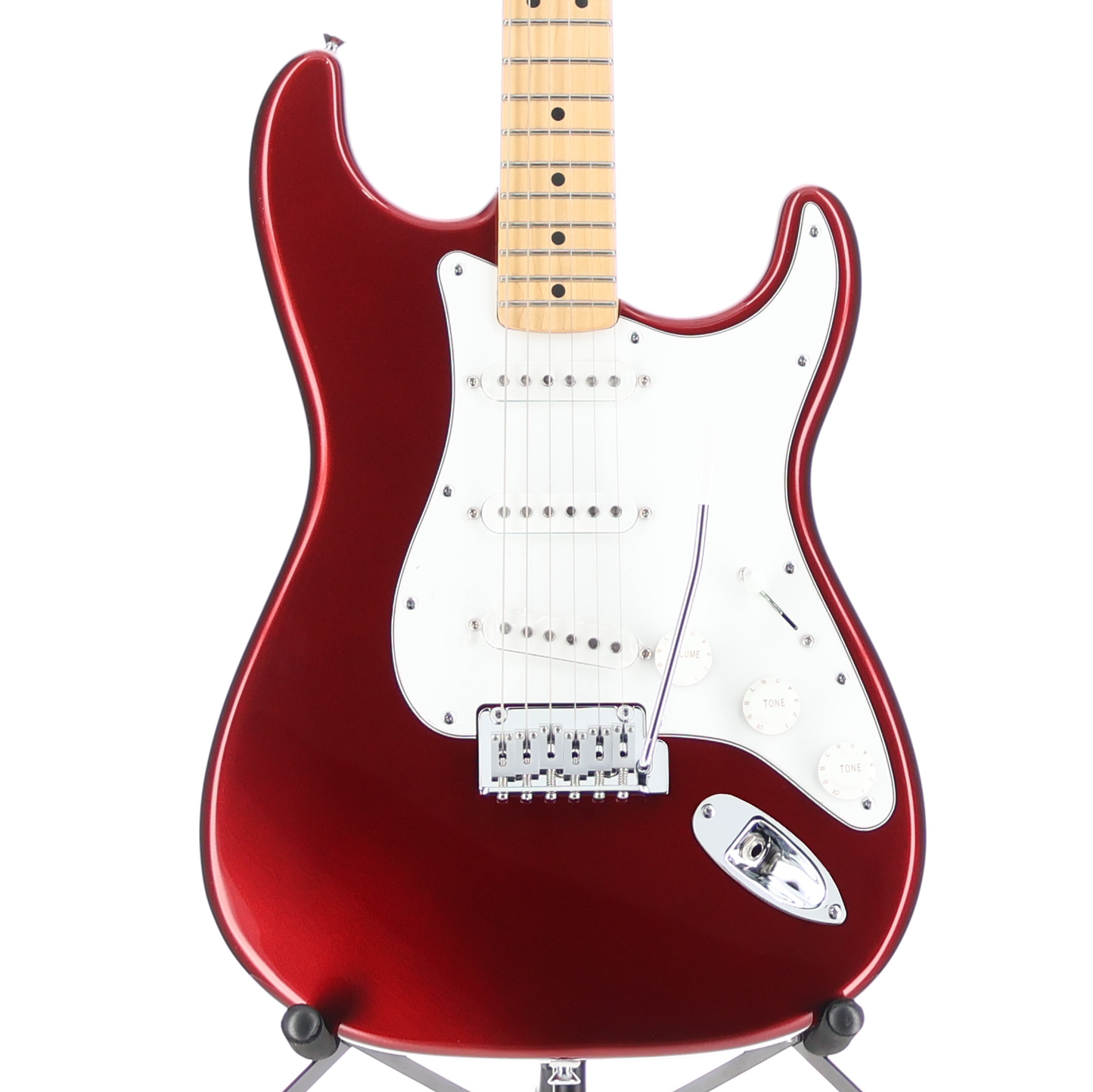Fender Standard Stratocaster, White Pickguard, Candy Cola, Plays Great (V10) (00723)
