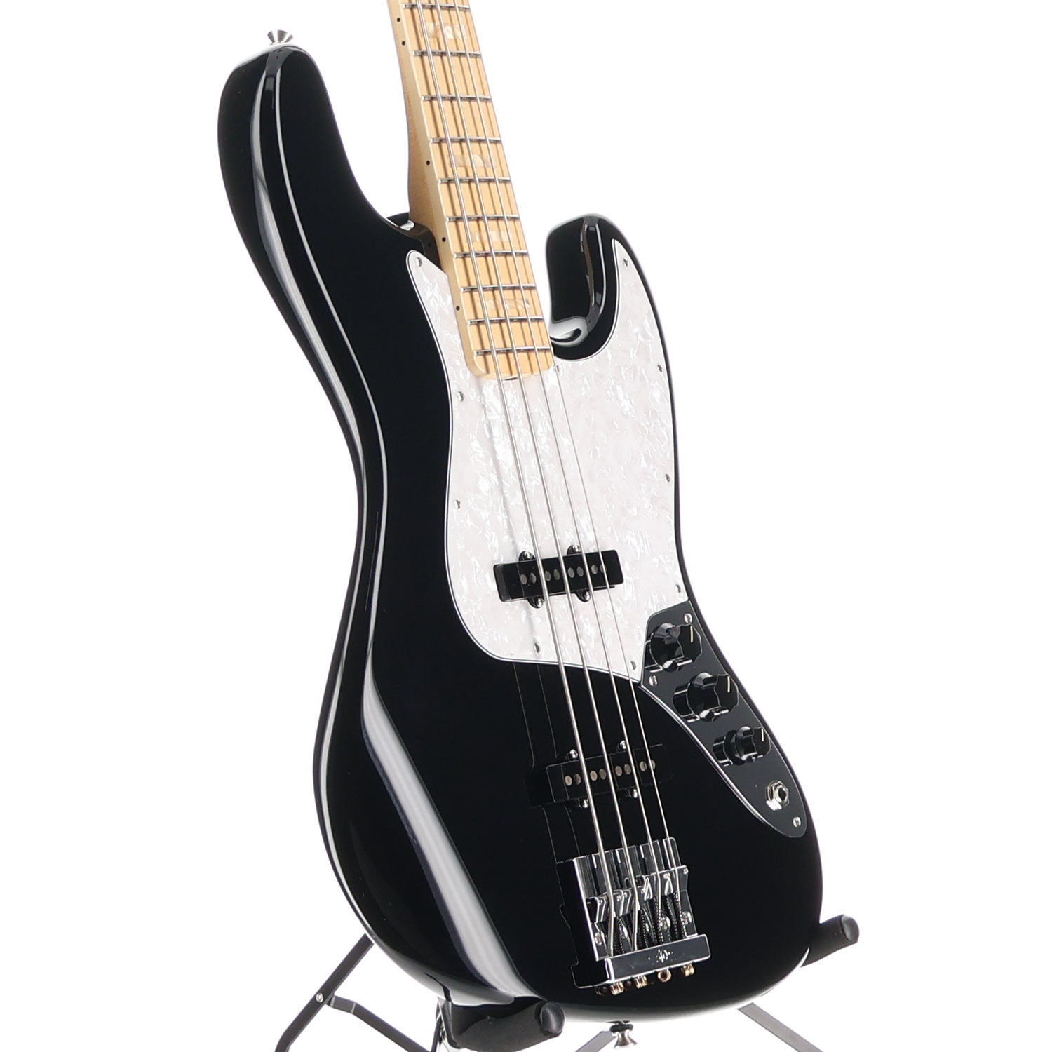 Fender U.S.A. Geddy Lee Jazz Bass, Black, Maple Fingerboard, Plays Great (D10) (08171)