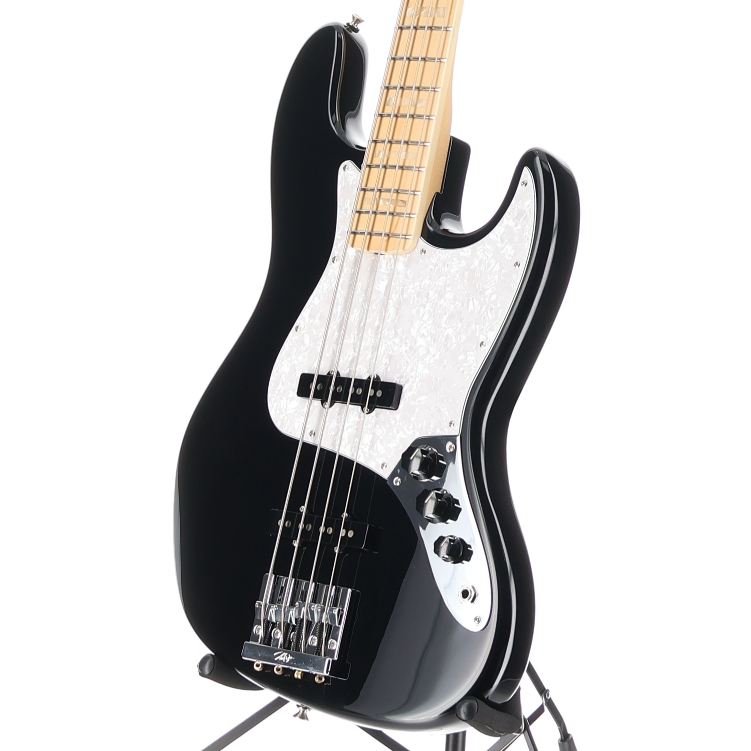 Fender U.S.A. Geddy Lee Jazz Bass, Black, Maple Fingerboard, Plays Great (D10) (08171)