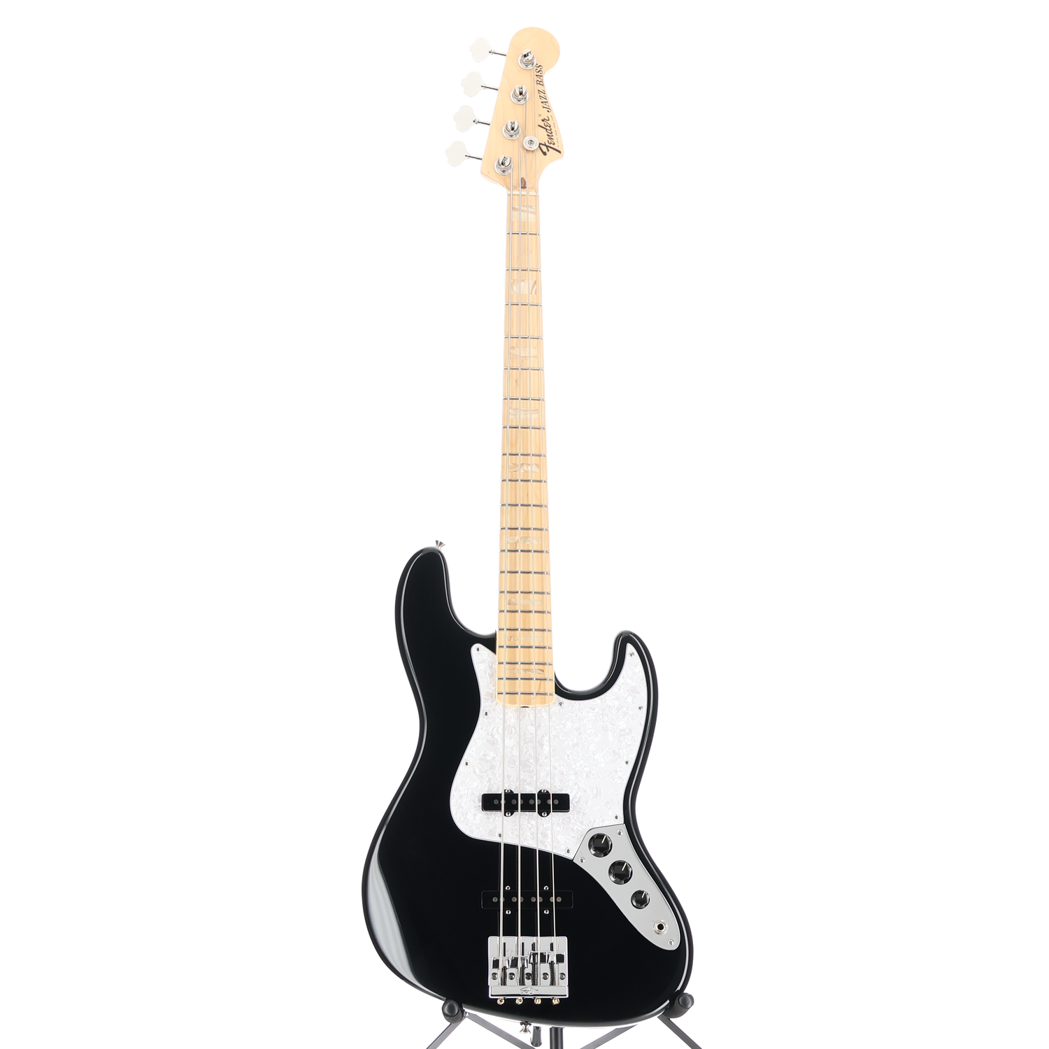 Fender U.S.A. Geddy Lee Jazz Bass, Black, Maple Fingerboard, Plays Great (D10) (08171)