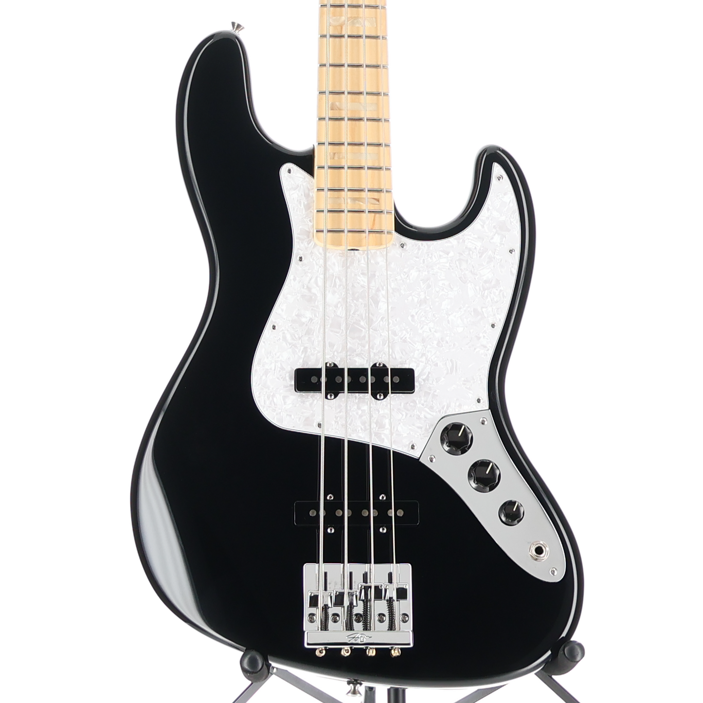 Fender U.S.A. Geddy Lee Jazz Bass, Black, Maple Fingerboard, Plays Great (D10) (08171)