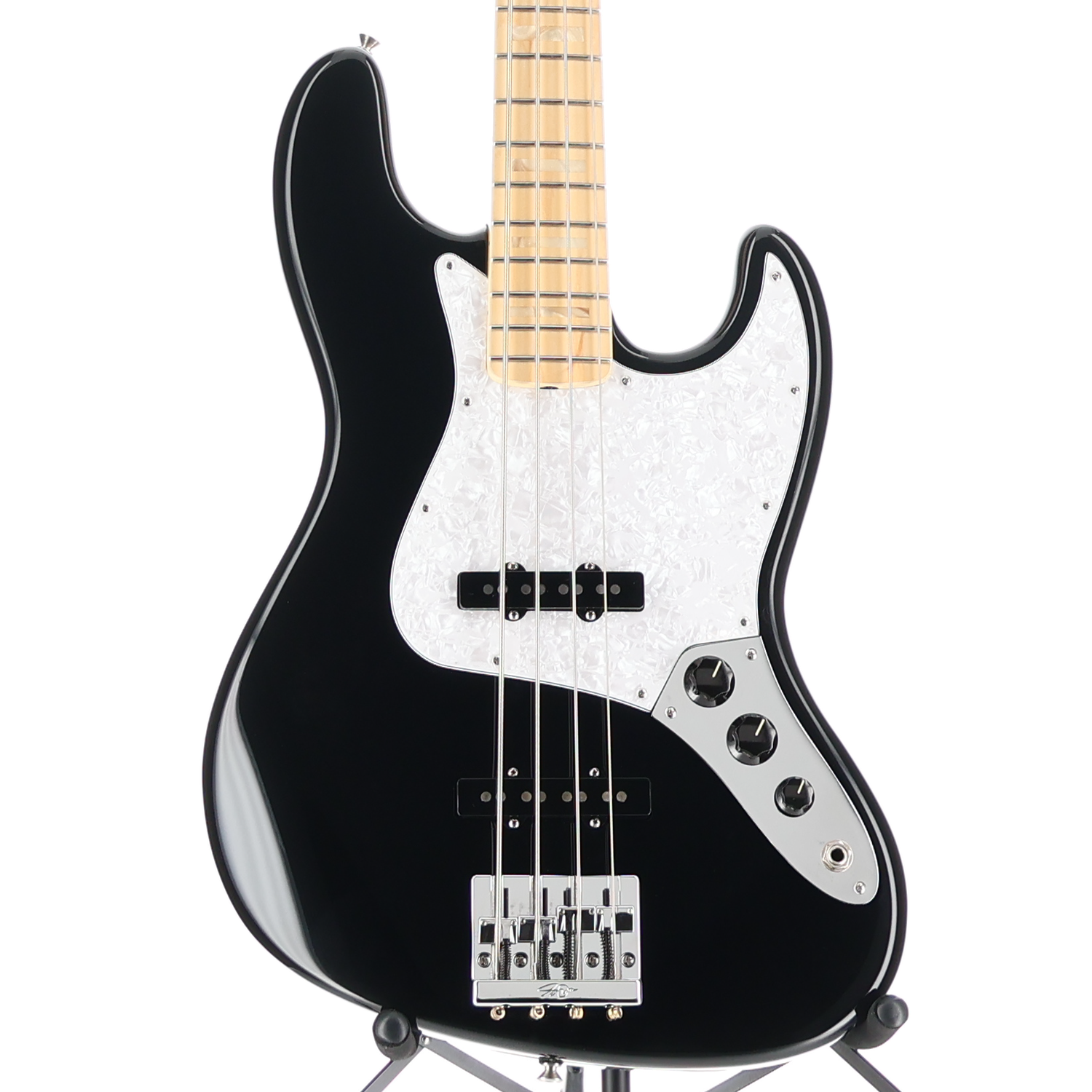 Fender U.S.A. Geddy Lee Jazz Bass, Black, Maple Fingerboard, Plays Great (D10) (08171)