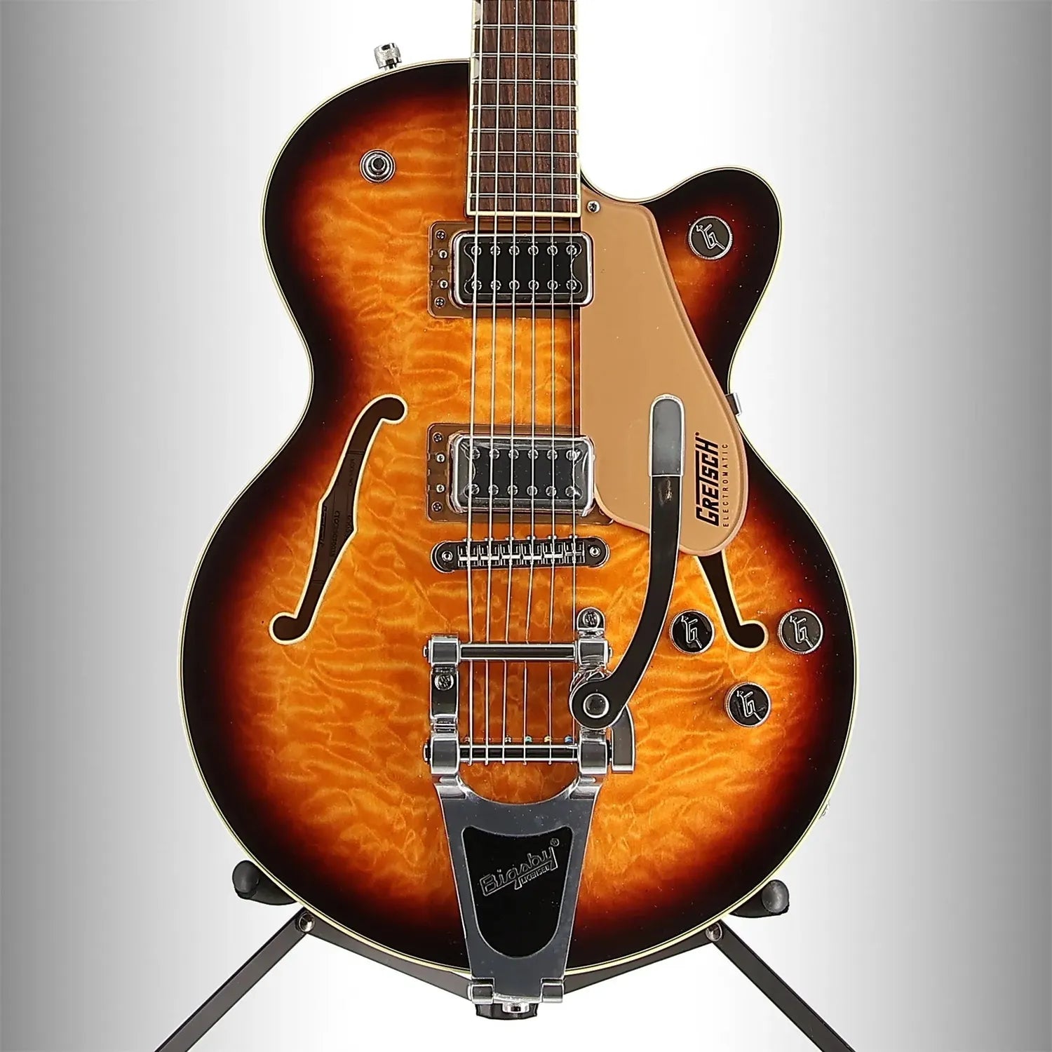 G5655T-QM Electromatic Center Block Jr. Single-Cut Quilted Maple with Bigsby, Sweet Tea (SR) (30038)