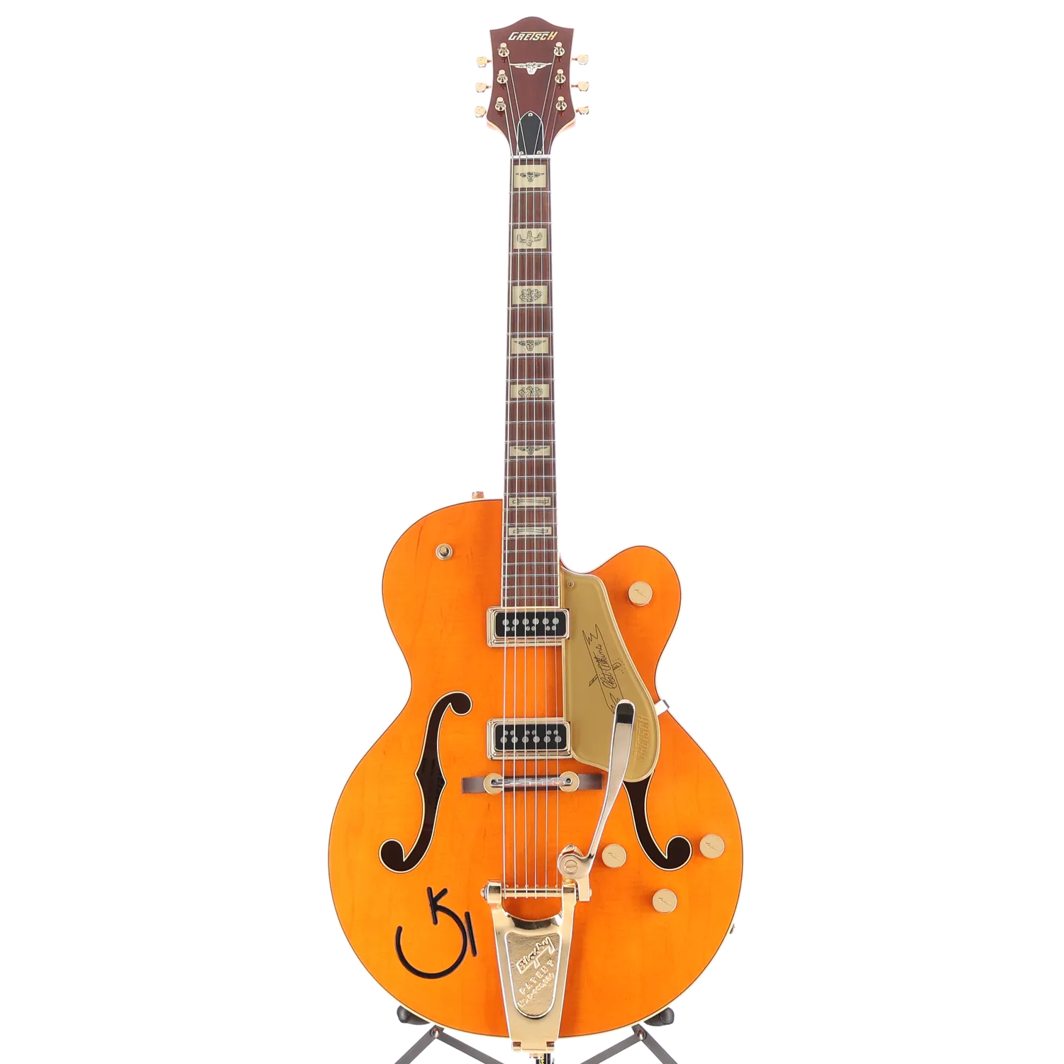 G6120T-55 Vintage Select Edition '55 Chet Atkins Hollow Body with Bigsby, TV Jones, Vintage Orange Stain Lacquer (B2) (03029)