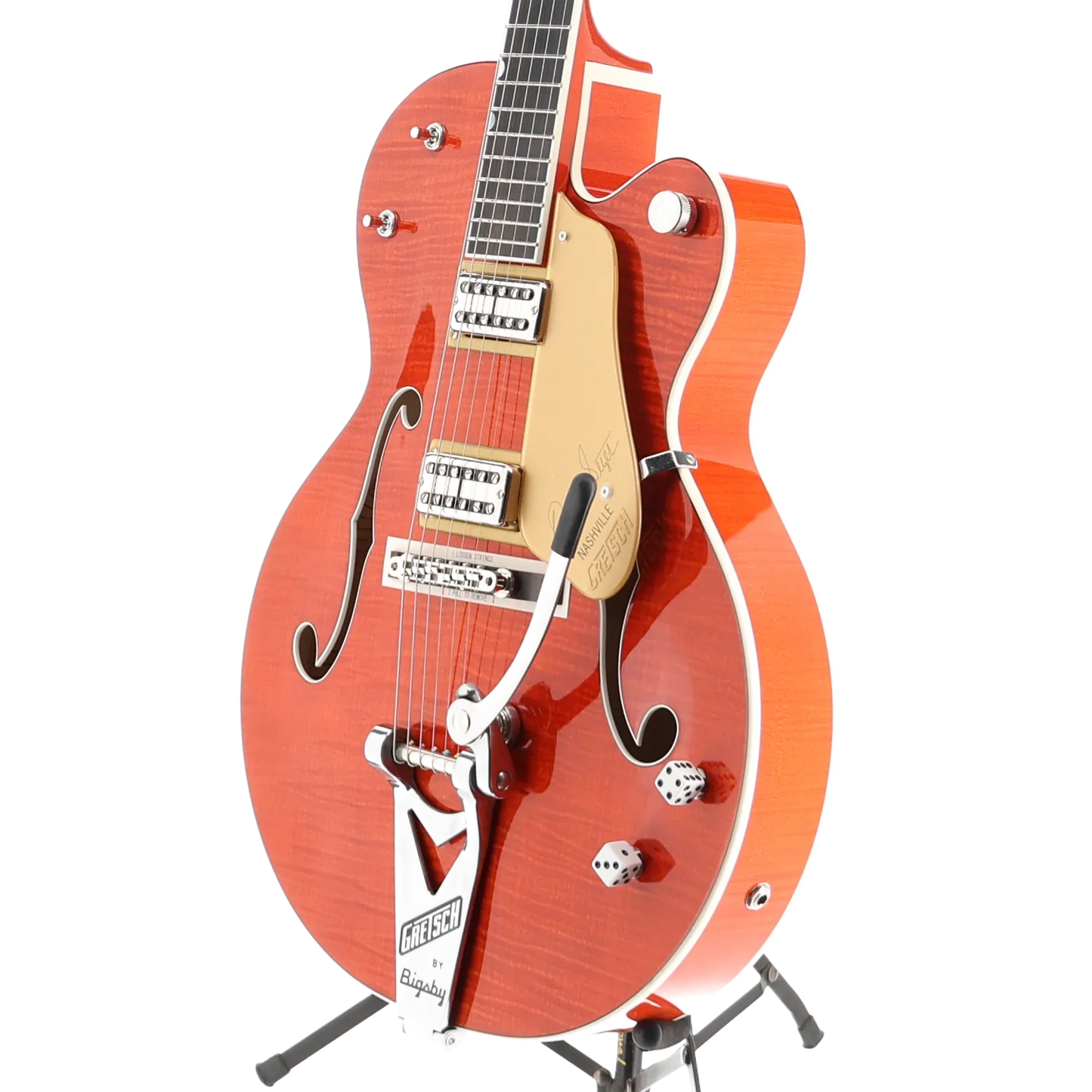 G6120TFM-BSNV Brian Setzer Signature Nashville Hollow Body with Bigsby and Flame Maple, Ebony Fingerboard, Orange Stain (L5) (41033)
