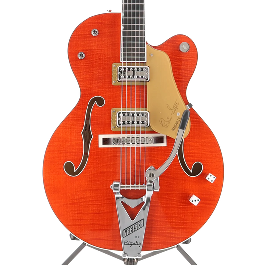 G6120TFM-BSNV Brian Setzer Signature Nashville Hollow Body with Bigsby and Flame Maple, Ebony Fingerboard, Orange Stain (L5) (41033)