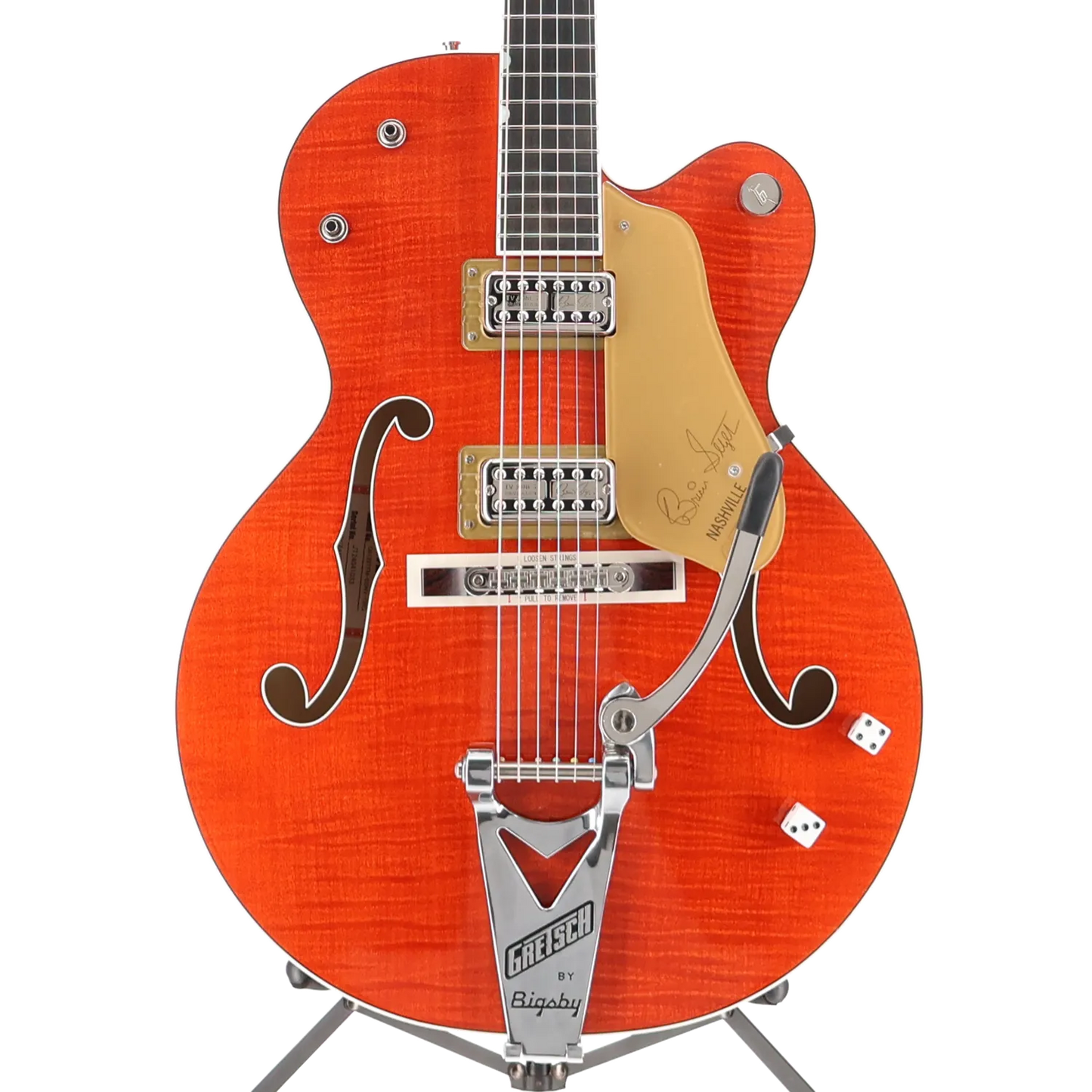 G6120TFM-BSNV Brian Setzer Signature Nashville Hollow Body with Bigsby and Flame Maple, Ebony Fingerboard, Orange Stain (OD2) (41033)