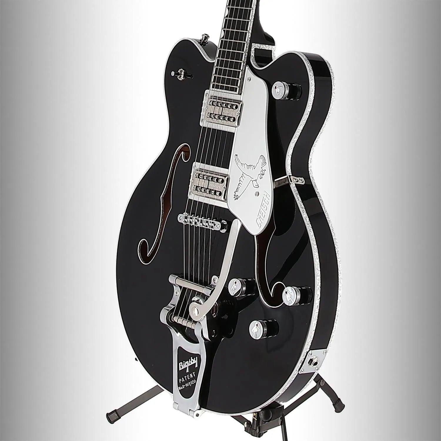 G6636TSL Players Edition Silver Falcon Center Block Double-Cut with String-Thru Bigsby, FilterTron Pickups, Black (RC4) (93765)