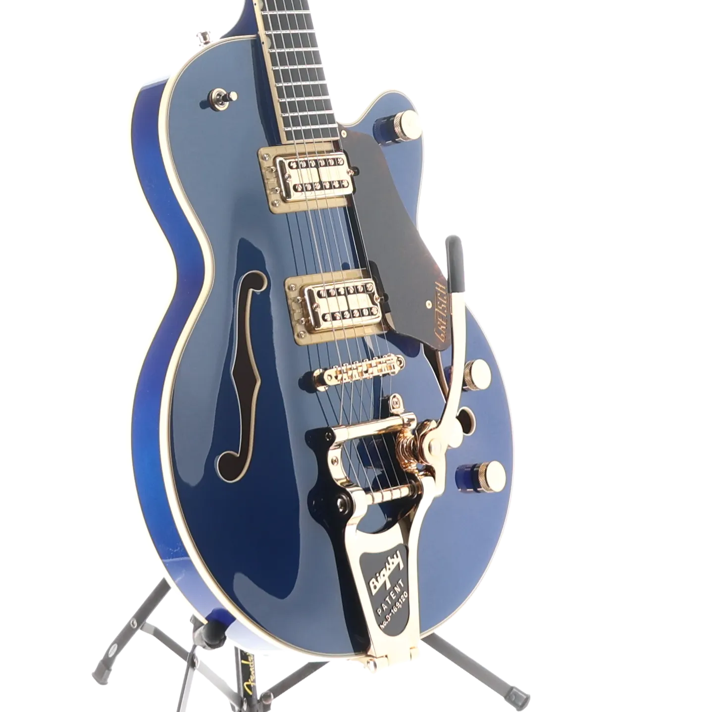 G6659TG Players Edition Broadkaster Jr. Center Block Single-Cut with String-Thru Bigsby and Gold Hardware, Ebony Fingerboard, Azure Metallic (H4) (93299)