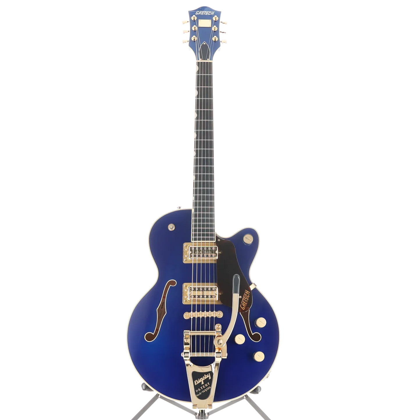 G6659TG Players Edition Broadkaster Jr. Center Block Single-Cut with String-Thru Bigsby and Gold Hardware, Ebony Fingerboard, Azure Metallic (H4) (93299)