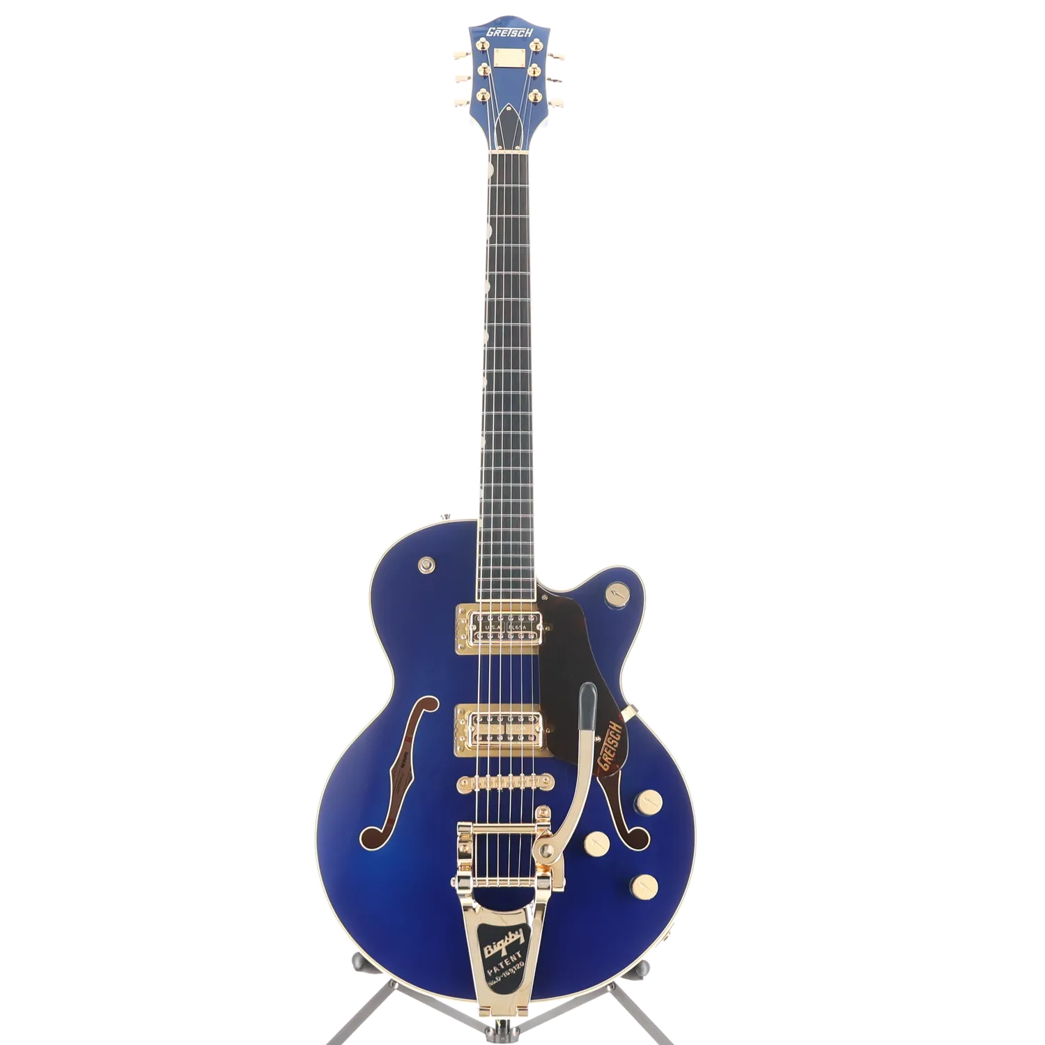 G6659TG Players Edition Broadkaster Jr. Center Block Single-Cut with String-Thru Bigsby and Gold Hardware, Ebony Fingerboard, Azure Metallic (H4) (93299)