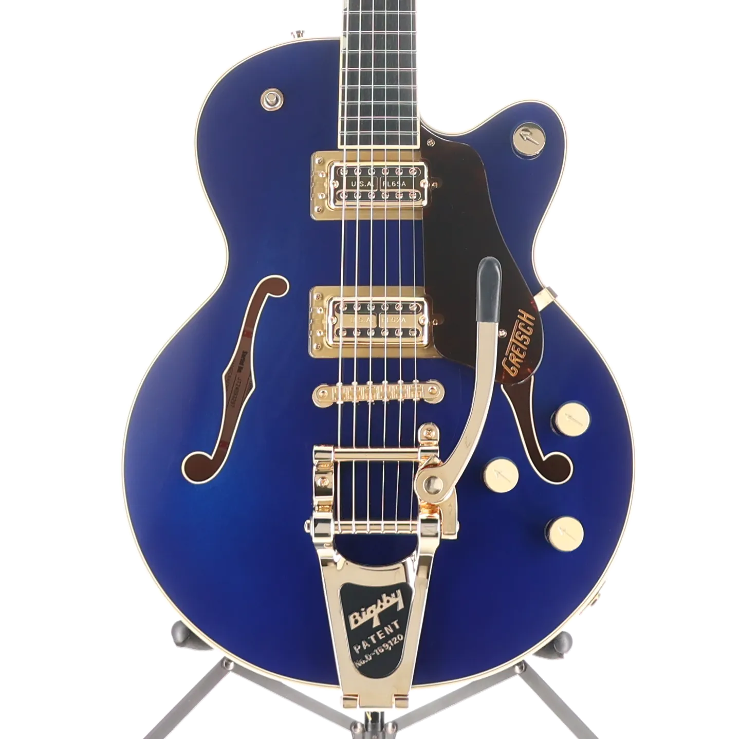G6659TG Players Edition Broadkaster Jr. Center Block Single-Cut with String-Thru Bigsby and Gold Hardware, Ebony Fingerboard, Azure Metallic (H4) (93299)