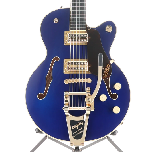 G6659TG Players Edition Broadkaster Jr. Center Block Single-Cut with String-Thru Bigsby and Gold Hardware, Ebony Fingerboard, Azure Metallic (H4) (93299)
