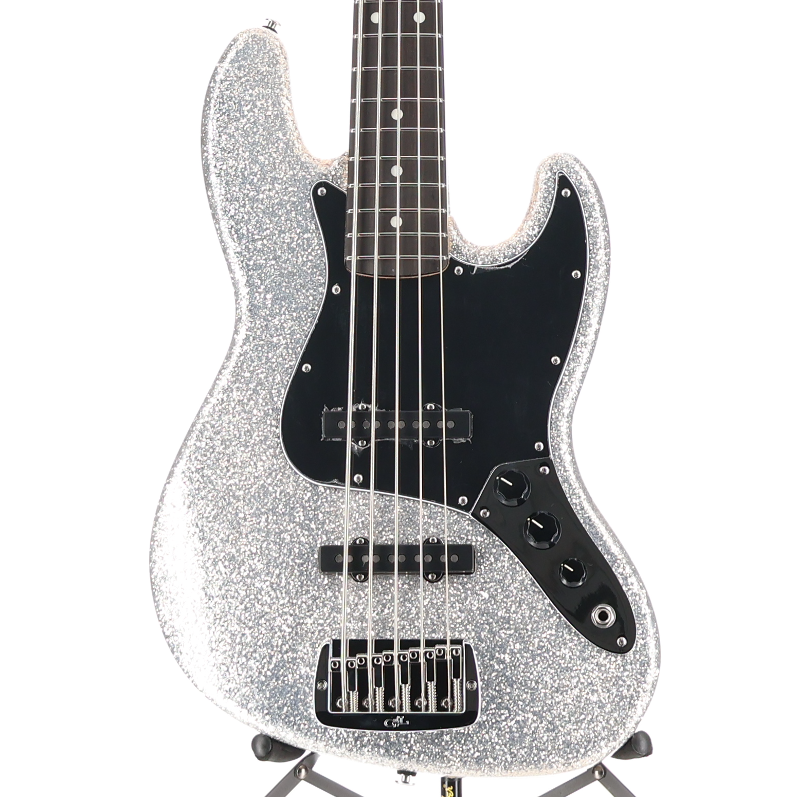 G&L Build to Order JB-5 String Bass Silver Metallic Flake (07010)
