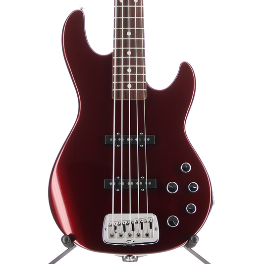 G&L Build to Order M-2500 Bass Guitar - Burgundy Metallic Matching Headstock (B4) (72701)