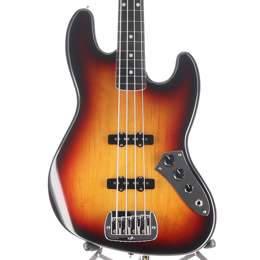G&L Custom Shop JB Fretless Jazz Bass 3-Tone Sunburst Ebony Fingerboard (01013)