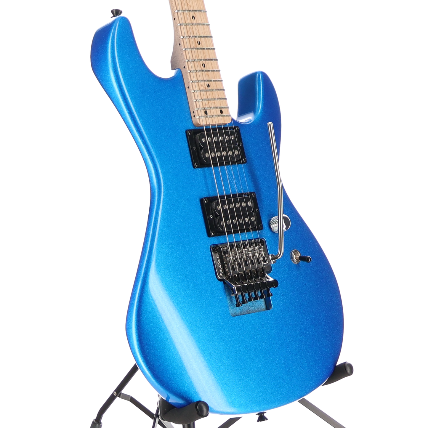 G&L Fullerton Deluxe 2 Pickup Rampage 24 - Sparkle Blue, Maple Fingerboard, Chrome Floyd Rose (F10) (09080)
