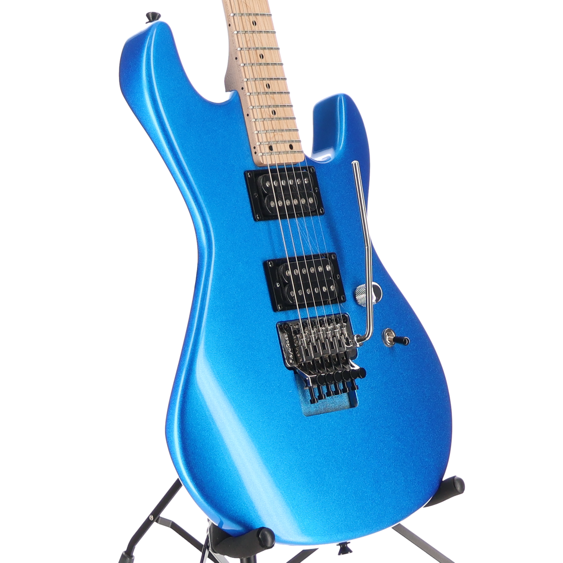 G&L Fullerton Deluxe 2 Pickup Rampage 24 - Sparkle Blue, Maple Fingerboard, Chrome Floyd Rose (F10) (09080)