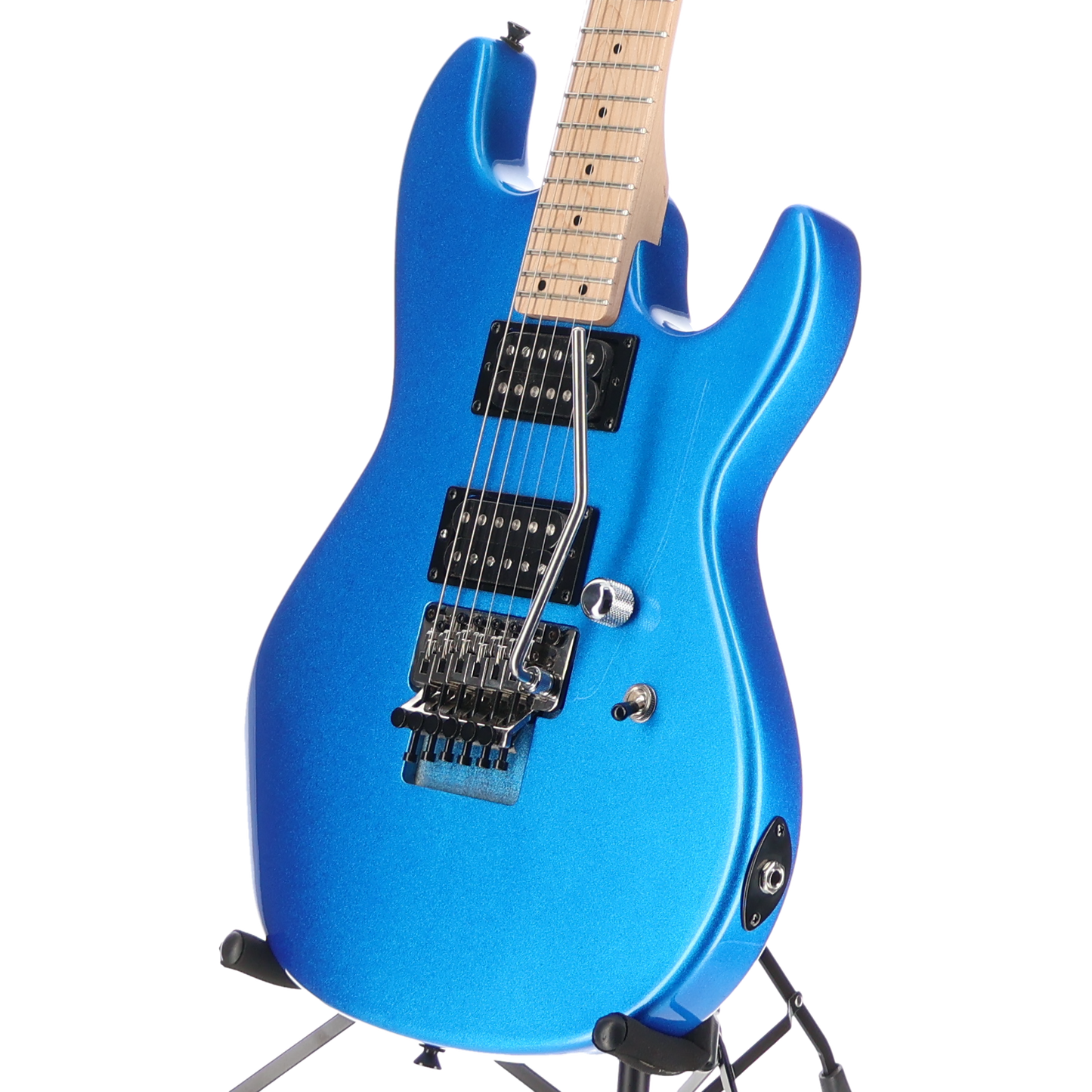 G&L Fullerton Deluxe 2 Pickup Rampage 24 - Sparkle Blue, Maple Fingerboard, Chrome Floyd Rose (F10) (09080)