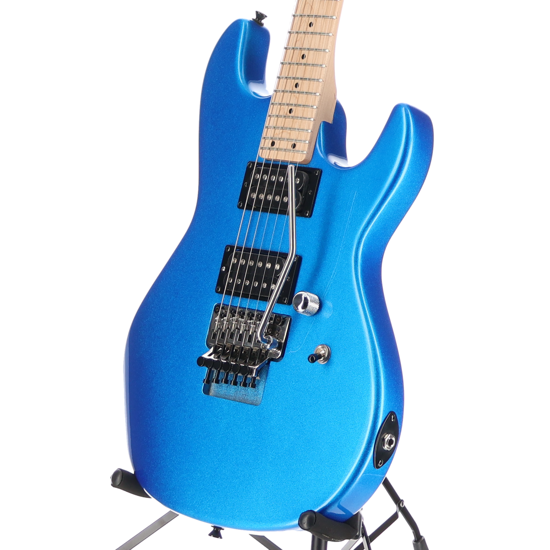 G&L Fullerton Deluxe 2 Pickup Rampage 24 - Sparkle Blue, Maple Fingerboard, Chrome Floyd Rose (F10) (09080)