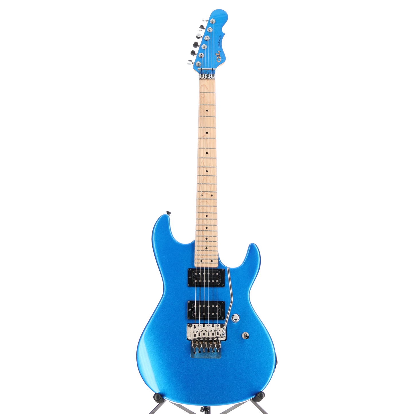 G&L Fullerton Deluxe 2 Pickup Rampage 24 - Sparkle Blue, Maple Fingerboard, Chrome Floyd Rose (F10) (09080)
