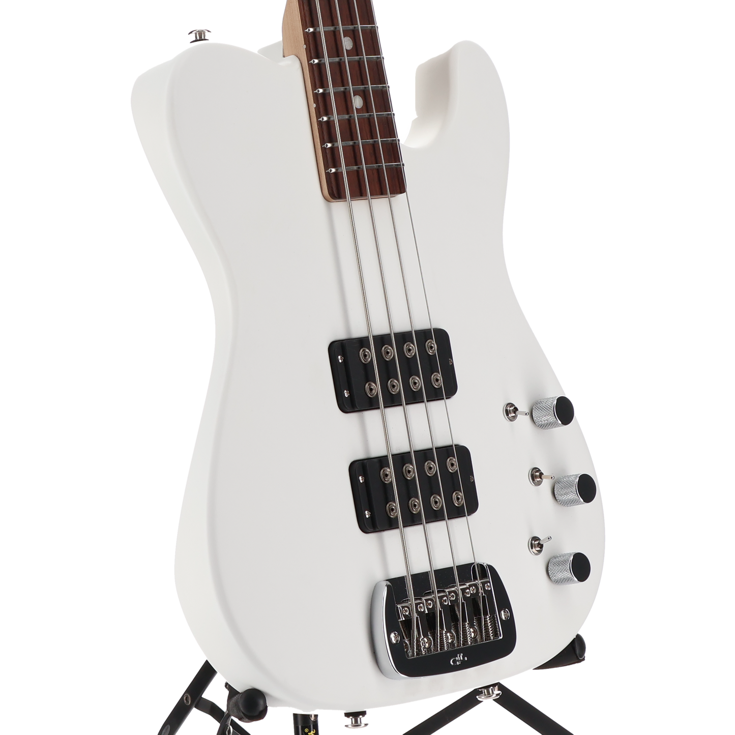 G&L Fullerton Deluxe ASAT Bass Alpine White Satin Frost Top Coat (06121)