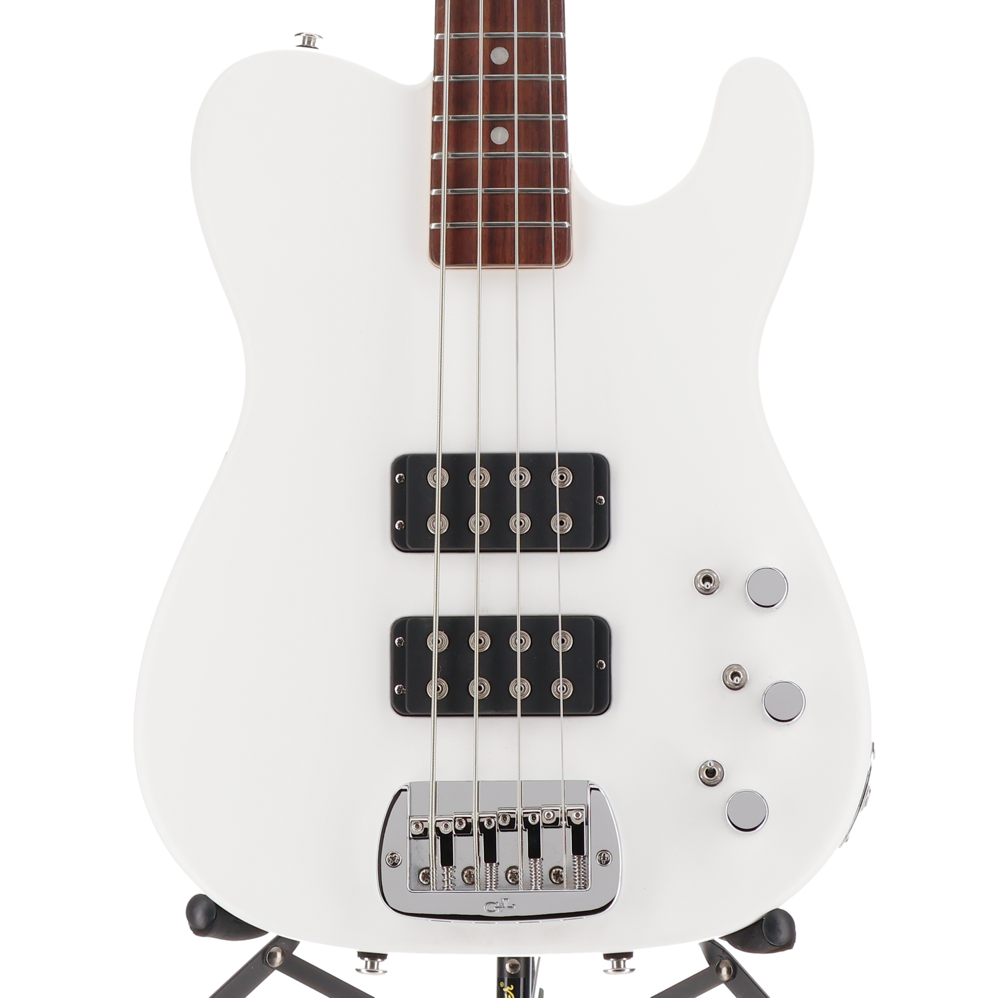 G&L Fullerton Deluxe ASAT Bass Alpine White Satin Frost Top Coat (06121)