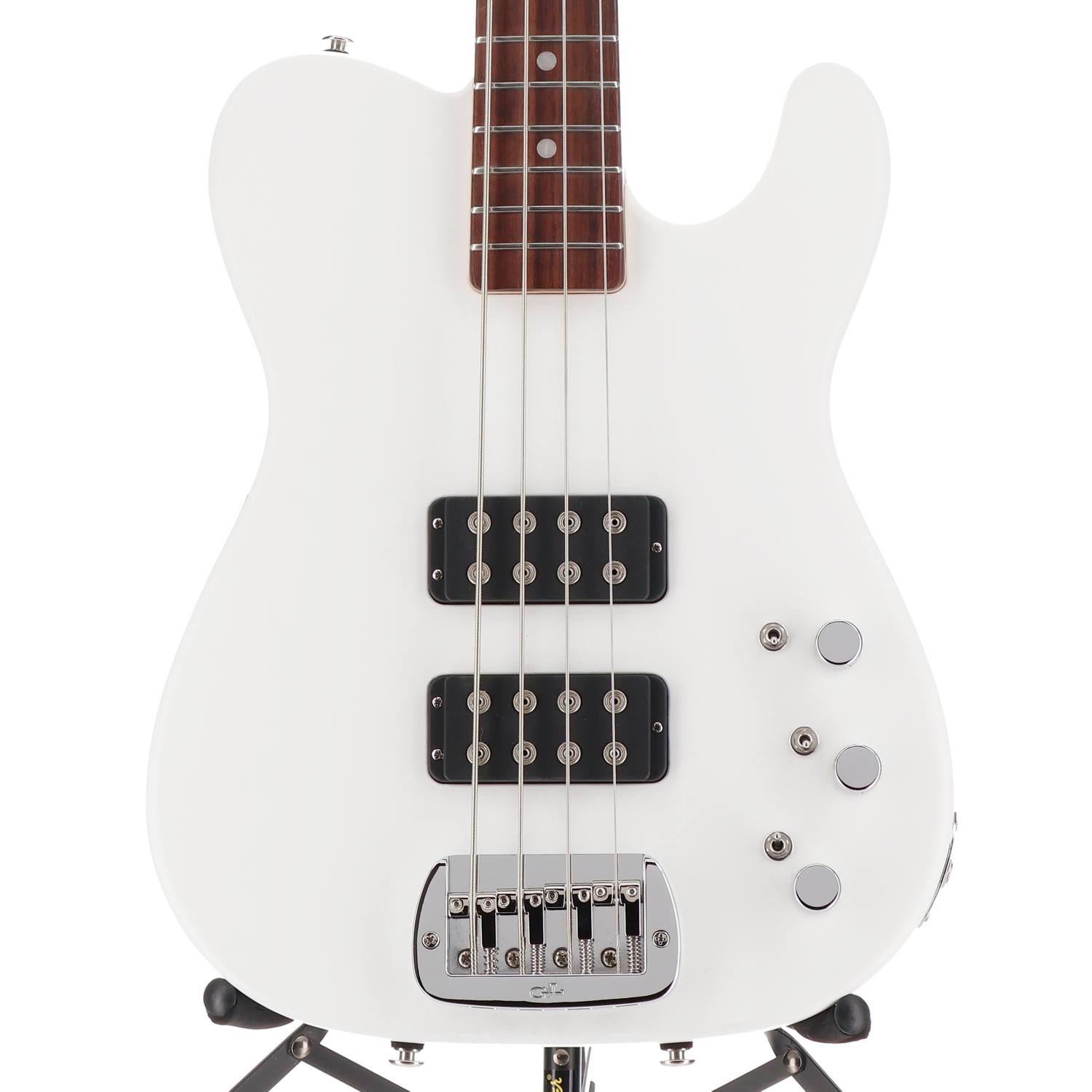 G&L Fullerton Deluxe ASAT Bass Alpine White Satin Frost Top Coat (06121)