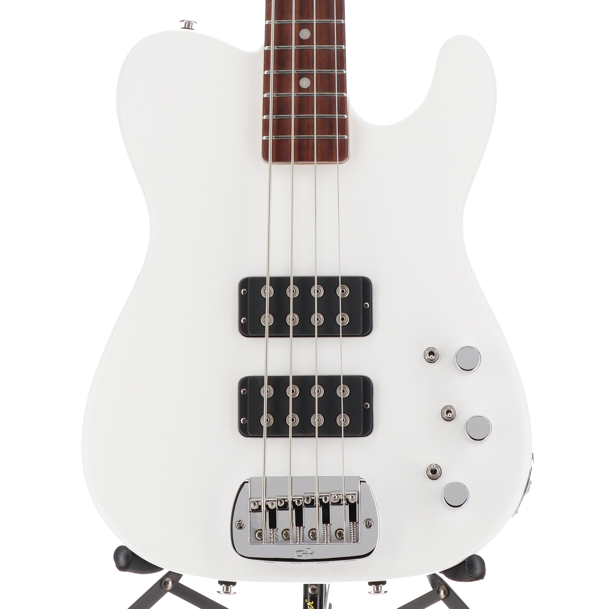 G&L Fullerton Deluxe ASAT Bass Alpine White Satin Frost Top Coat (06121)