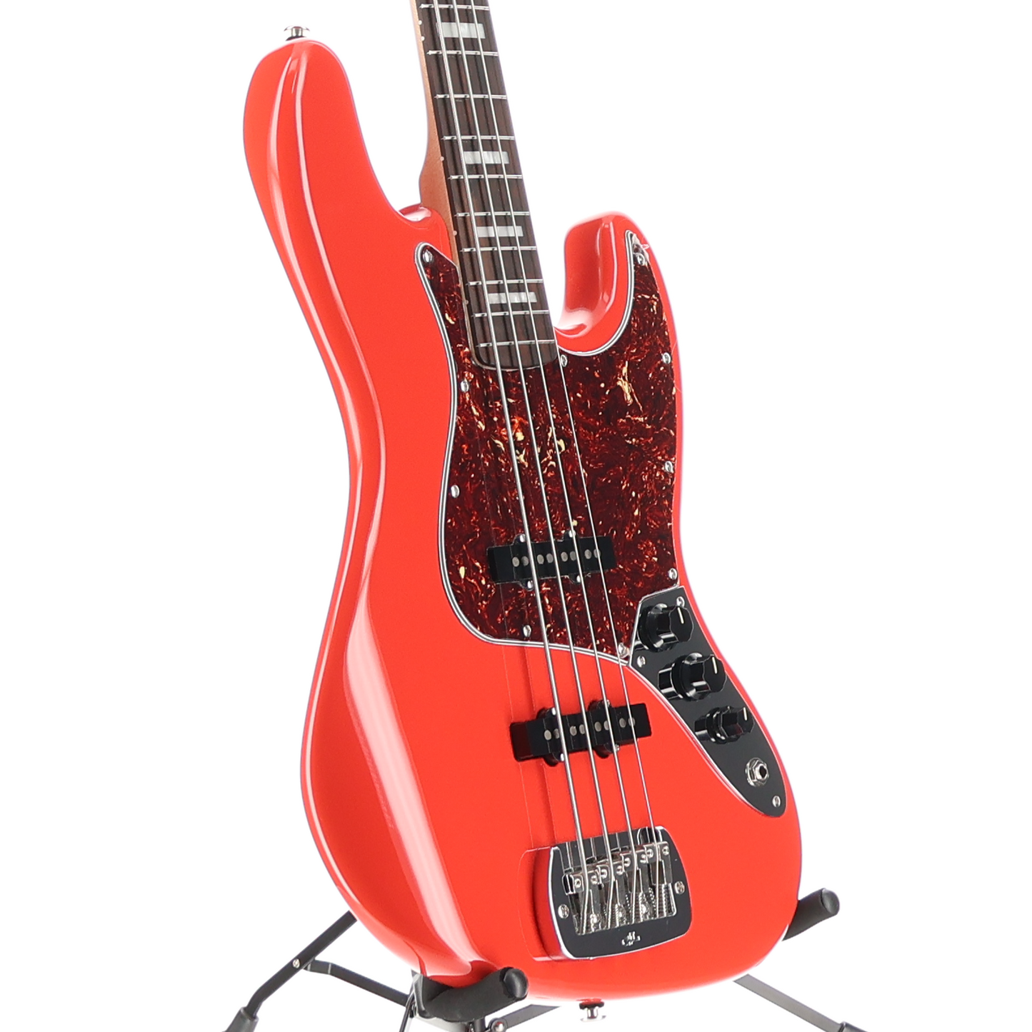 G&L Fullerton Deluxe JB 4 Electric Bass - Block Inlay - Fullerton Red (RC2) (04098)