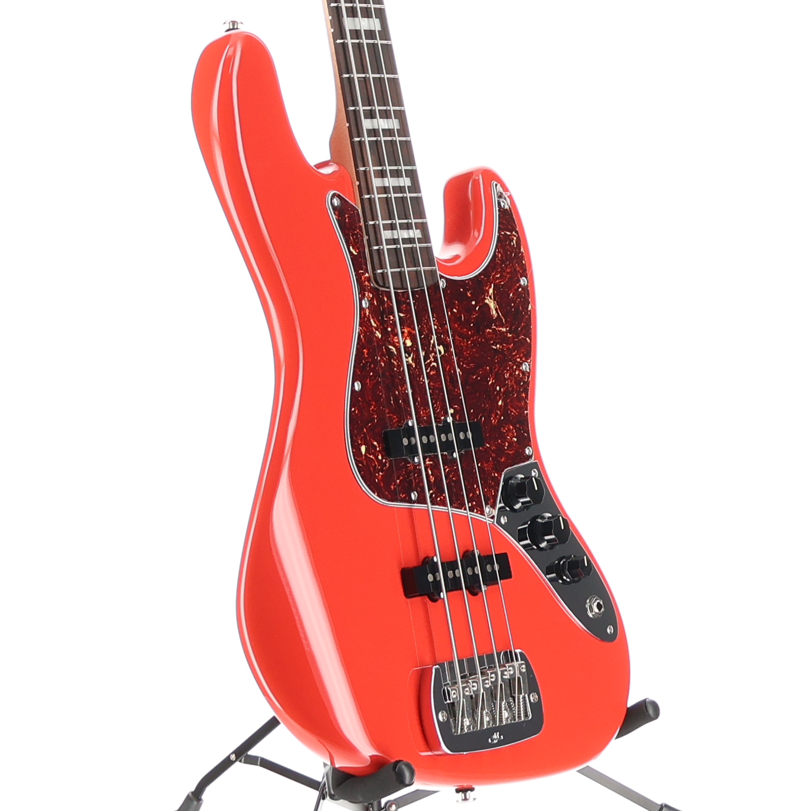 G&L Fullerton Deluxe JB 4 Electric Bass - Block Inlay - Fullerton Red (RC2) (04098)