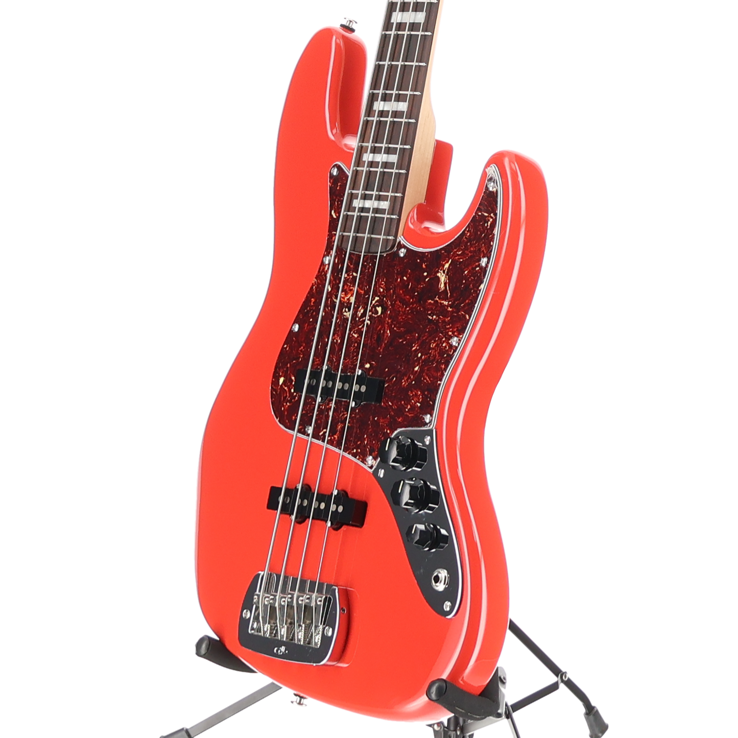 G&L Fullerton Deluxe JB 4 Electric Bass - Block Inlay - Fullerton Red (RC2) (04098)