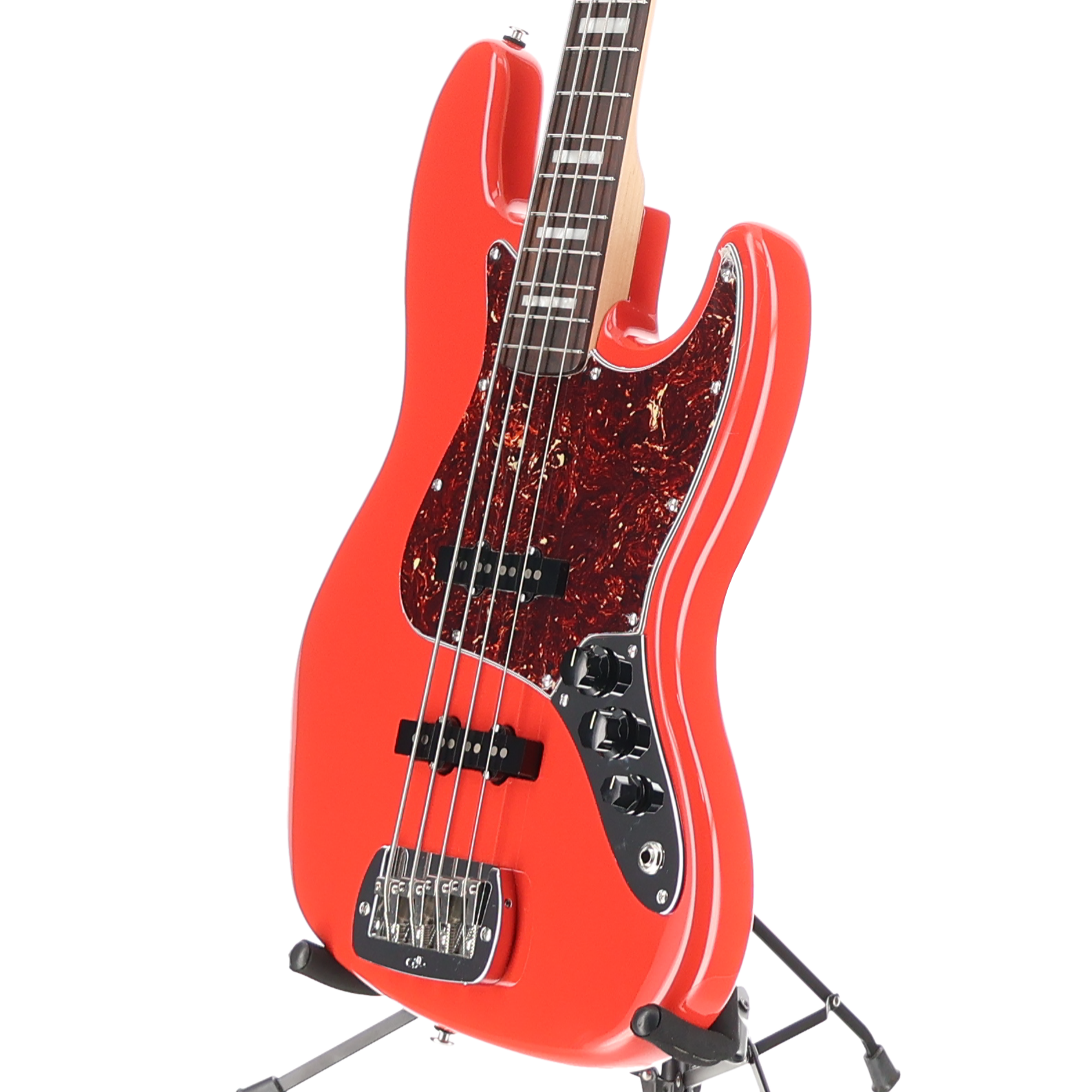 G&L Fullerton Deluxe JB 4 Electric Bass - Block Inlay - Fullerton Red (RC2) (04098)