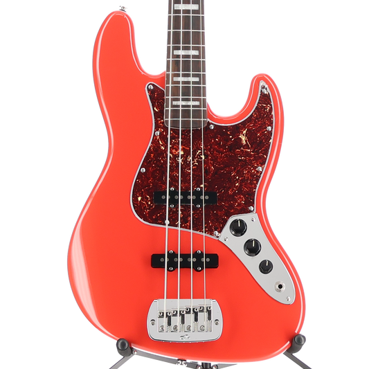 G&L Fullerton Deluxe JB 4 Electric Bass - Block Inlay - Fullerton Red (RC2) (04098)